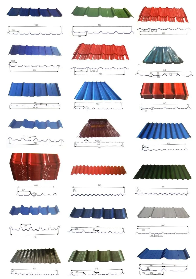 0.11-1.5mm Thickness Corrugated Steel Roofing Sheet and Ridge Caps