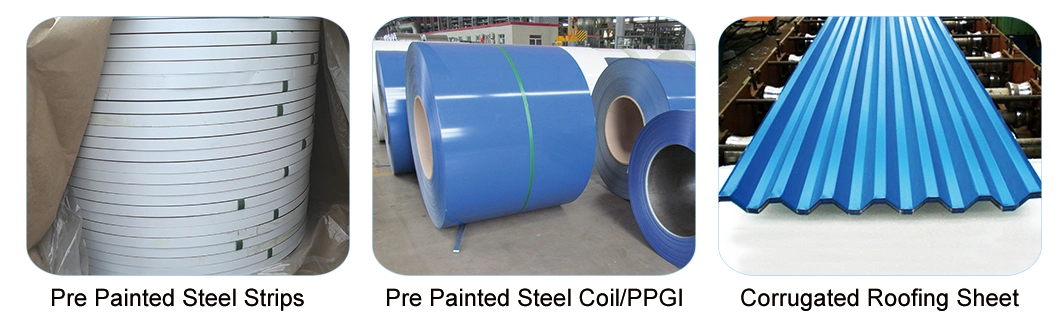 PPGL Building Material Color Coated Steel Coil Metal Panel Gi Galvanized Galvalume Steel Coil Stainless Steel PPGI Prepainted Corrugated Steel Roofing Sheet